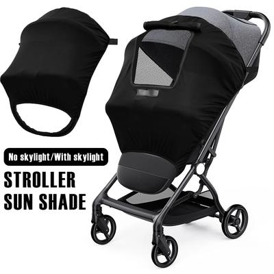 Pare-soleil universel pour poussette, accessoires pour poussette bébé, protection solaire respirante, capote pour poussette, parasol léger pour landau, noir