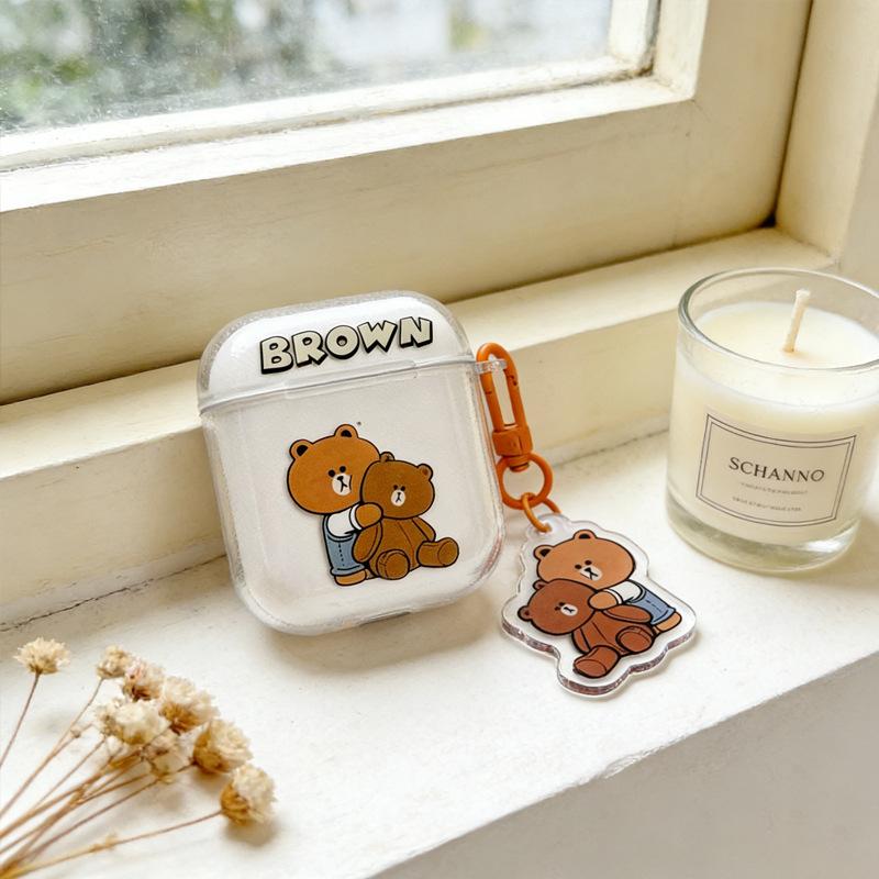 Cream Yellow Gentle Sweet Hug Bear for AirPods 1 /1 Earphone Protective Case Cover 1pro Three Generations Cute