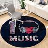 1pc Music Love Office Round Area Rug, Indoor Mat Suitable ForOffice, Under Office Chairs Bedroom Living Room Home Decor T162