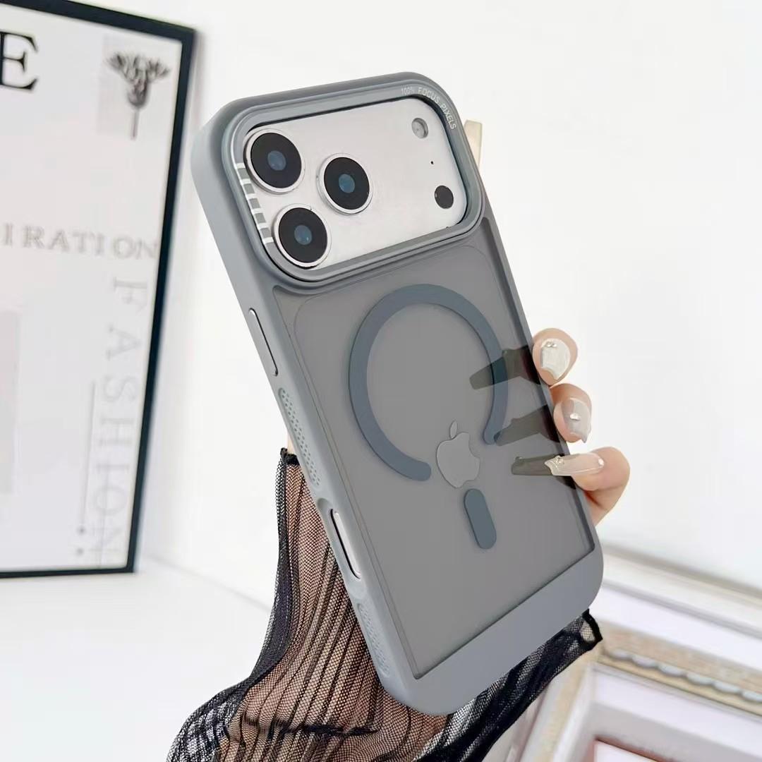

Новый прозрачный чехол для телефона для iPhone 17 Air 16 15 14 Plus 13 12 17 Pro Max Для Magsafe Магнитная беспроводная зарядка Противоударный чехол iPhone 12 серый