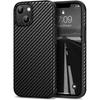 Tasikar Compatible with iPhone 14 Case, Carbon Fiber Leather Texture with TPU Bumper Slim Protective Case, Black