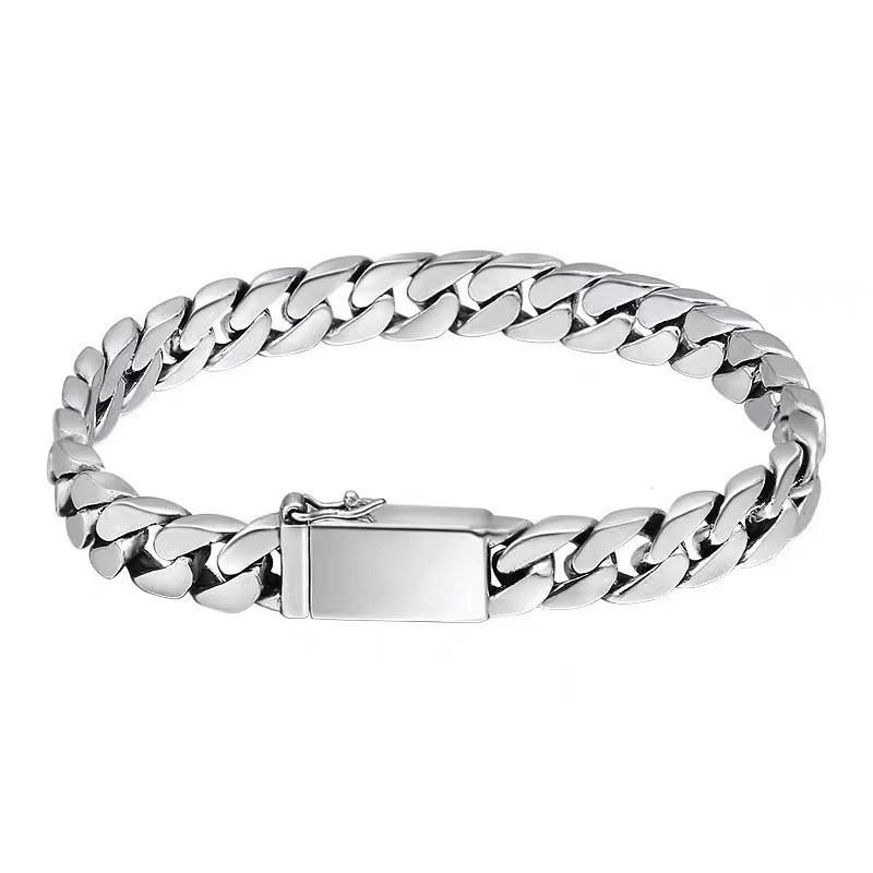 Yuexiang Men's Miami Cuban Link Chain Bracelet - Trendy Fashion with Classic Beads Design