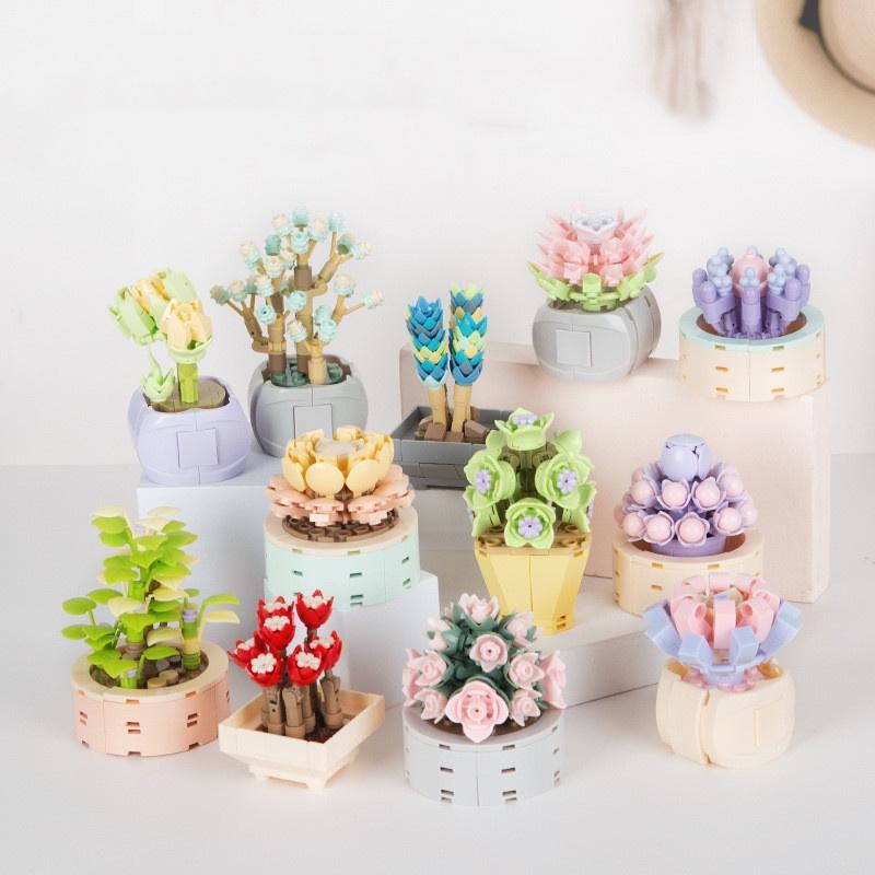 Assembly Plant Succulent Building Blocks Simulation Bouquet Potted Decoration