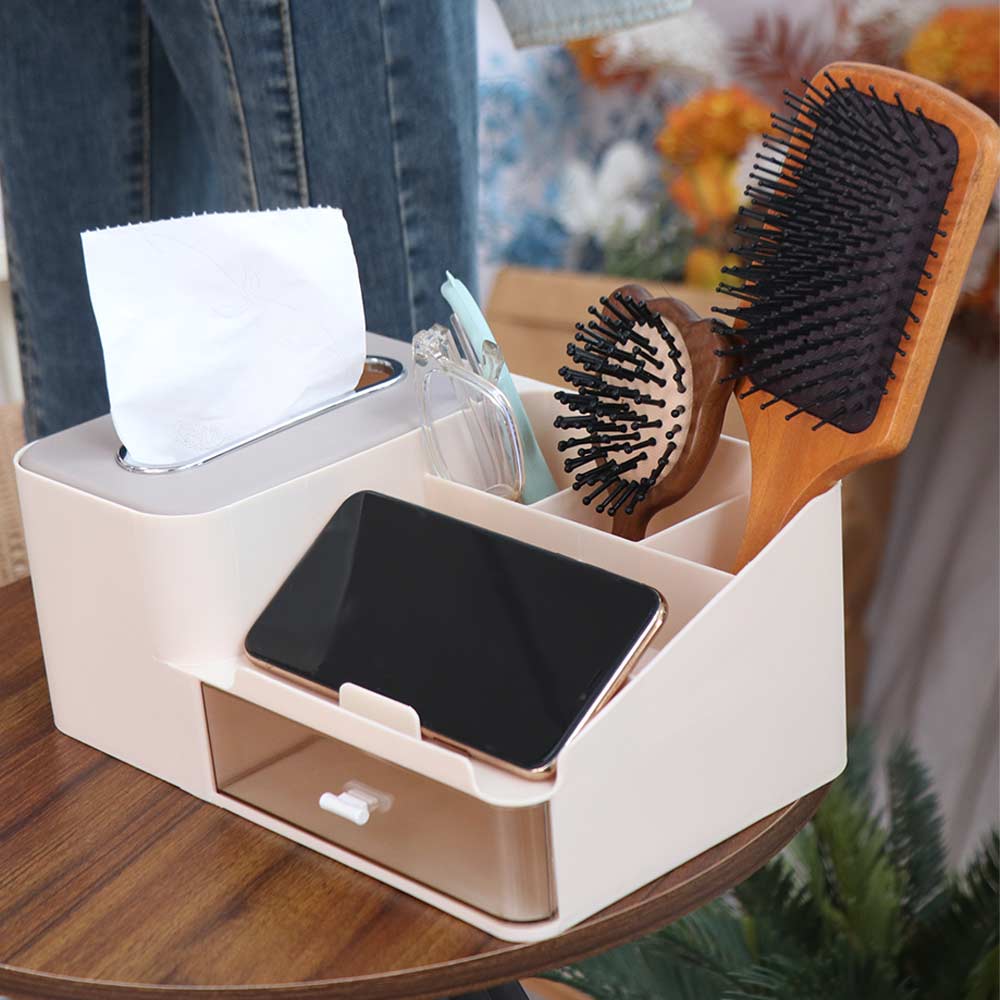 Dustproof Cosmetics Storage Case Space Saving Tissue Box Practical Stationery Organizer Bathroom