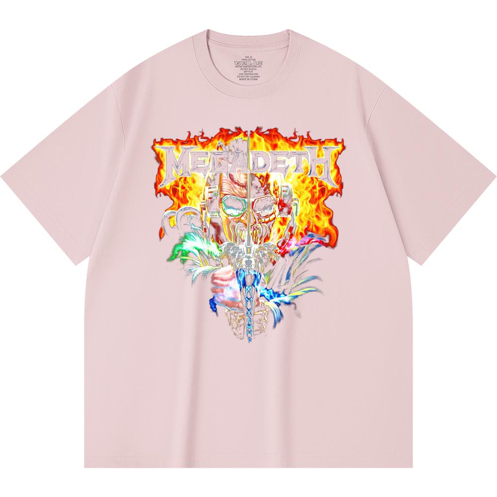Tricou Heavy Metal 230 Gsm 100% Bumbac Imprimeu Trupă Rock Muzică Populară Tricou Unisex din Bumbac Gros