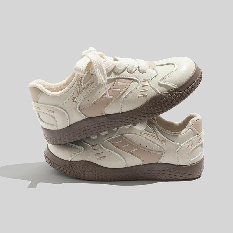 Schöne Creme Retro Deutsche Trainingsschuhe Niedrig geschnitten Frühling Neu Sportlich Lässig Atmungsaktiv