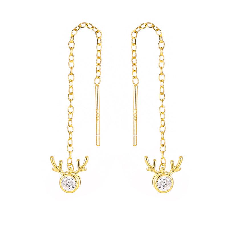 Náušnice s třásněmi Banyan Tree S925 Stříbro Paroh s vsazenými diamanty - Dámská vánoční edice.