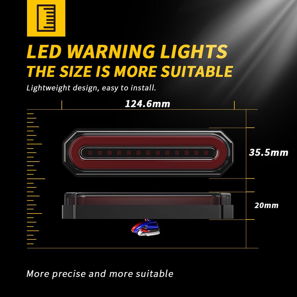 Dual-Color 45 LED Tail Light for Pickup Trucks: Combination Brake and Sequential Turn Signal Light, 12-24V.