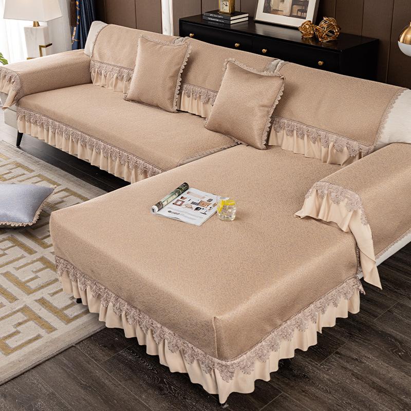 Sofa Cushion Summer Summer Summer Summer Summer Mat European Style Ice Silk Non-Slip Rattan Mat Modern Living Room Sofa Cover