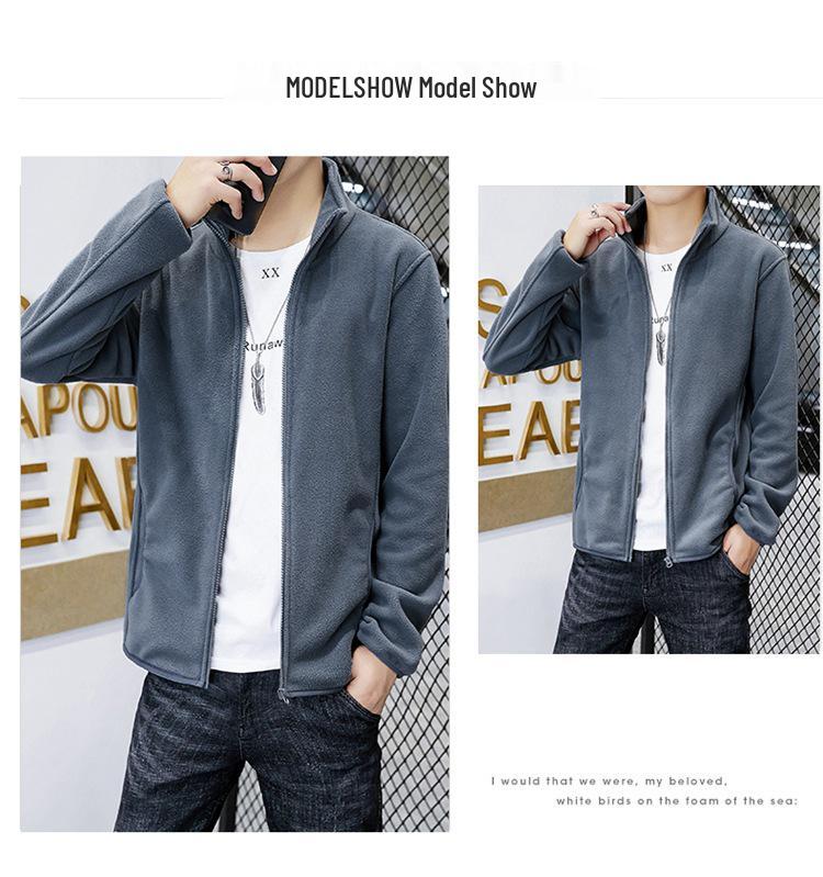 Men's Fleece Sherpa Hoodie Jacket - Double-sided, Thickened, Windproof for Autumn and Winter