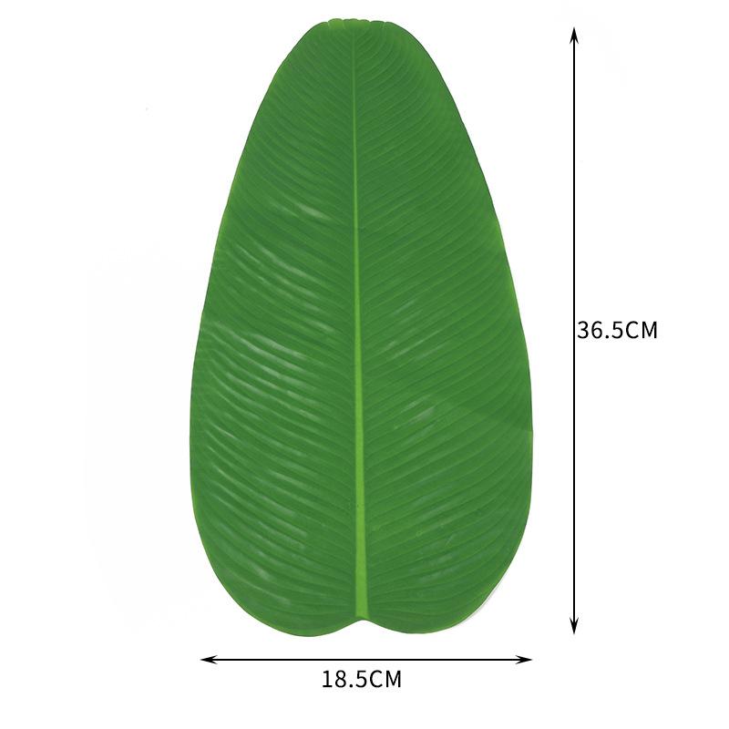 

Banana Leaf Dining Table Hotel Hawaii Theme Party Decoration Green Simulation Leaves Rubber Coated Texture Food Arrangement 1pc