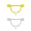 Heart-Shaped Cat Head Zircon Nipple Ring - European and American Fashion