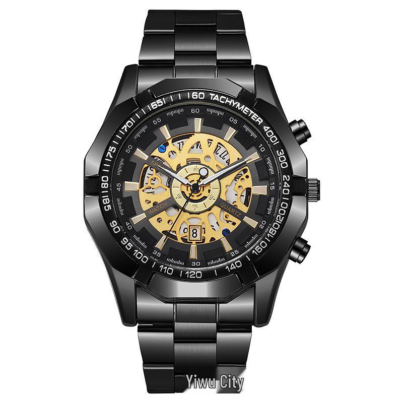 

Мужские модные часы из электролитически покрытой вольфрамовой стали, автоматические, с имитацией механизма