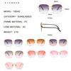Rectangular Sun Glasses Glasses Female Designer Style Style Trendy Rimless Gradient Sun Eyeglasses Shades Cutting Lens Ladies Frameless Glasses