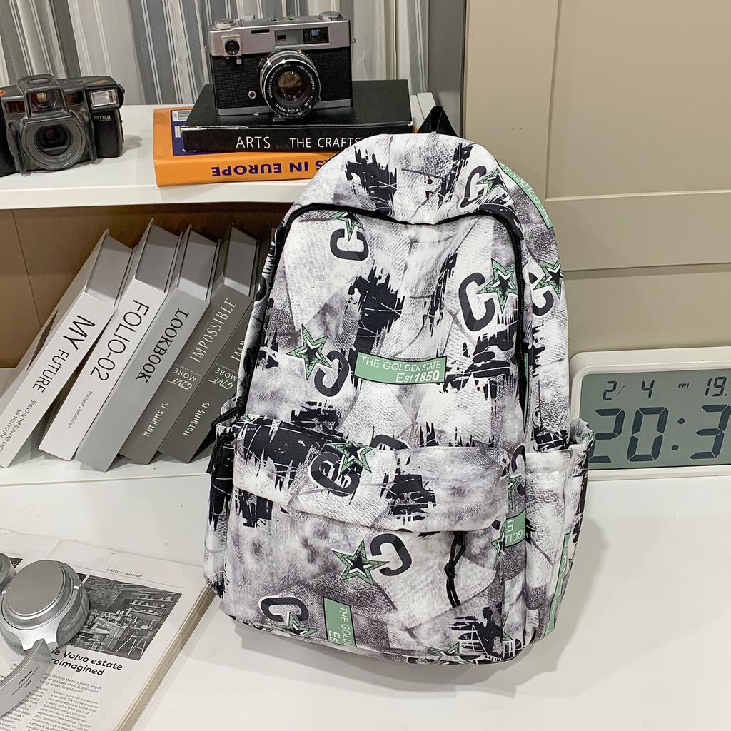 Zaino Zaino Maschio Scuola Media Scuola Superiore Studente Zaino High Street Americano Studente Elementare Trendy Cool Graffiti High V