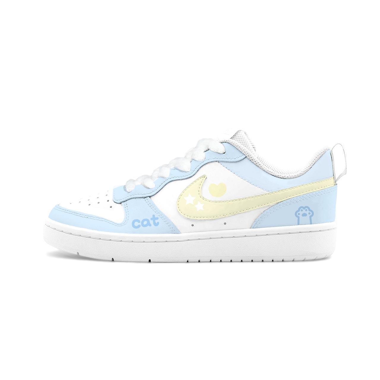 

Nike Court Borough 2 Clear Sky Milk Candies Leather Cushioning Abrasion Resistant Slip Resistant Low top BQ5448-100(Team1855 ) 36
