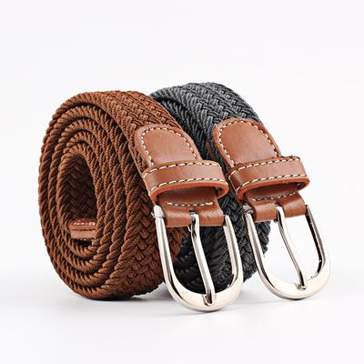 Unisex Pin Buckle Belt Canvas Elastic Stretch Belt Young Students Woven Canvas
