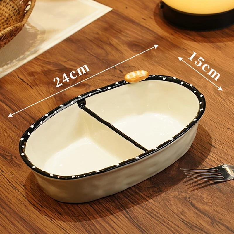 Creative Hand Painted Ceramic Plates Delicious Dishes Pasta Dining Plate Home Afternoon Tea Fruit Snack Exquisite Cute Tableware