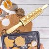 Embossed Rolling Pin Wooden Cookies Roller Fine Textured Holiday Halloween Themed