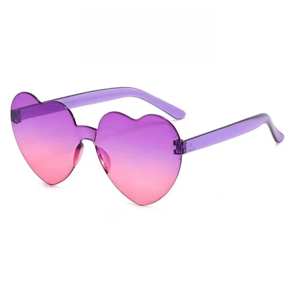 Trendy Love Heart Shape Sunglasses UV Protection Colorful Gradient Sunglasses  Women