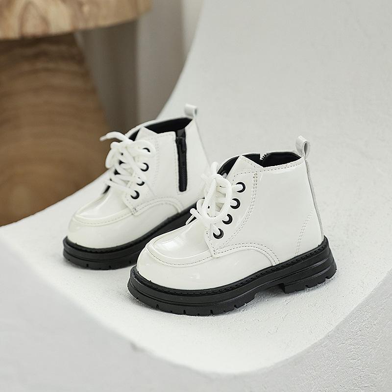 

Детские нескользящие кожаные ботинки для девочек с мягкой подошвой, короткие ботинки, ботинки из мягкой кожи для мальчиков 30 белый