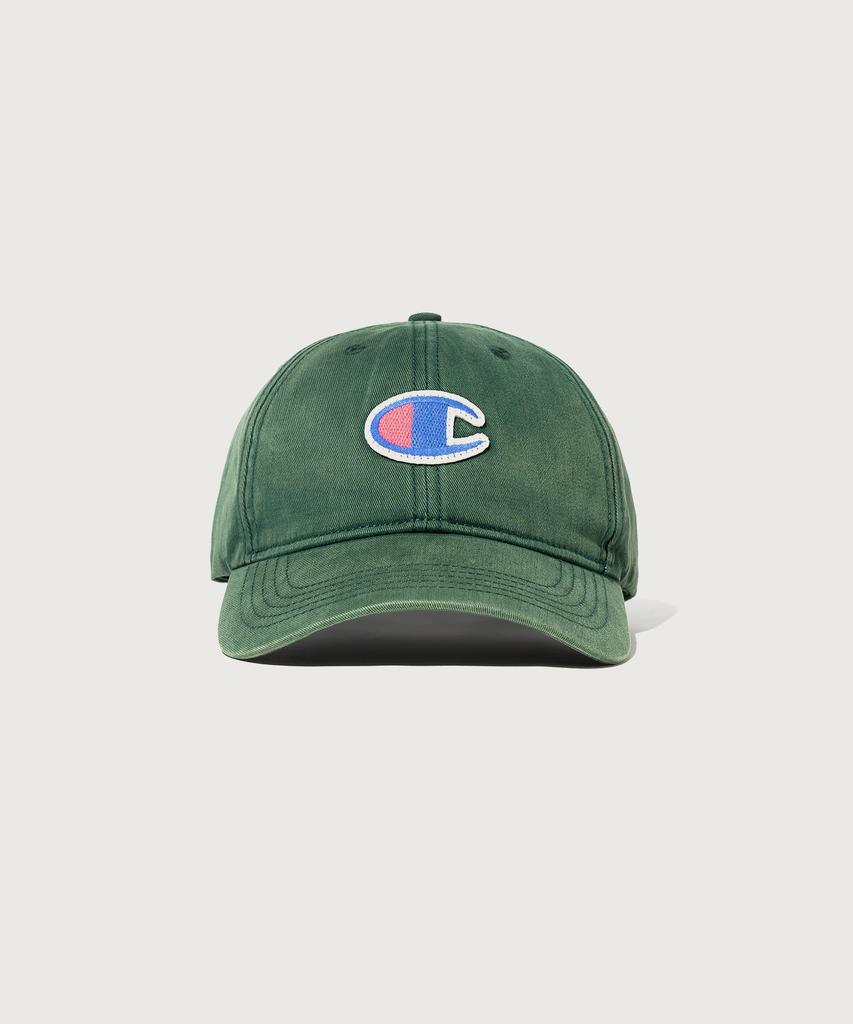 CHAMPION Big C Logo Washed Ball Cap Dark Green