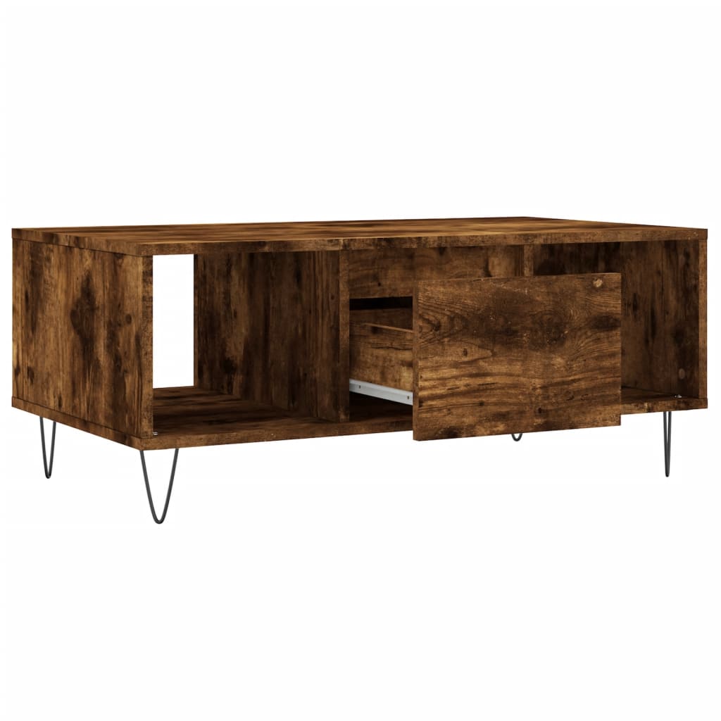 Coffee Table Smoked Oak 90 X 50 X 36.5 Cm Particleboard