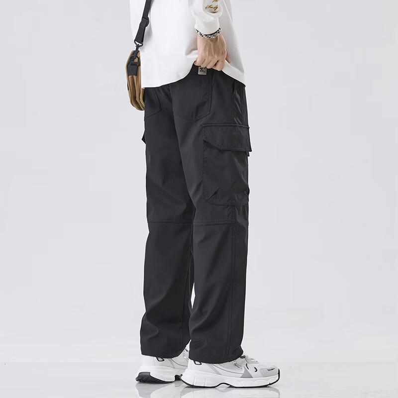 VUUG Men's Summer Loose Straight Cargo Pants