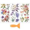 1 set 3 coli 3 stiluri Autocolante Decorative Impermeabile din PVC Decaluri Florale Autoadezive pentru Decorarea Mobilierului Floare 300x150mm 1 coală/stil