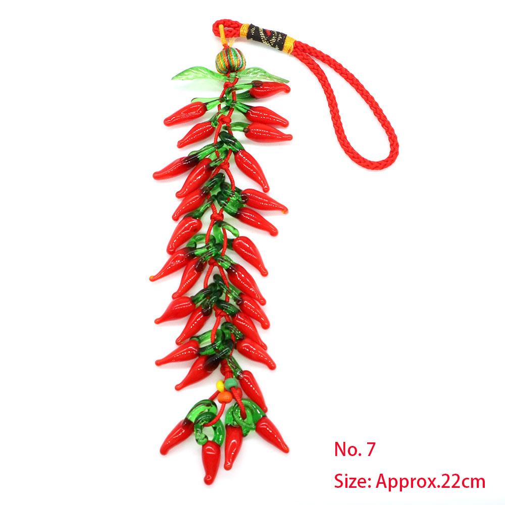 Mascot Wealth Lucky Brass Coin Chili Cabbage Tomato Keychain Chinese Knot Car Bag Hanging Ornament Fengshui Home Decoration Gift