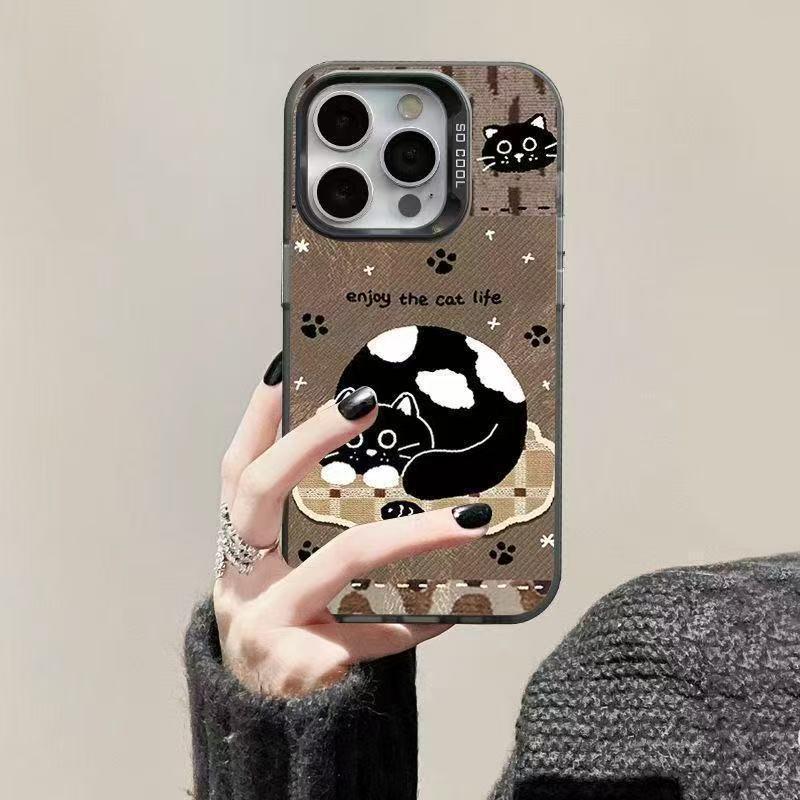 Cartoon Milk Cat iPhone Case for 17/16/15/14/13/12/11 iPhone 13