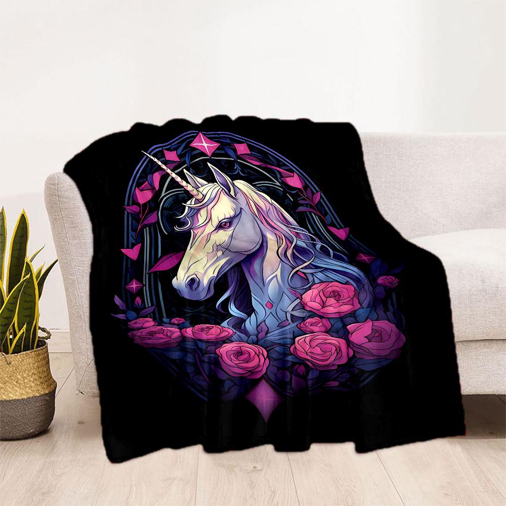 1pc Rainbow Unicorn Sky blanket Soft and Warm for Sofa Office Camping Travel Livingroom Great Gift for Friends and Family Comfortable