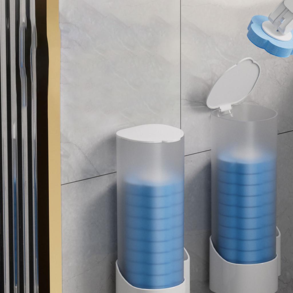 Disposable Toilet Brush Set Remove Stains Toilet Cleansing Brush with 6 Replaceable Dissolving Brush Head