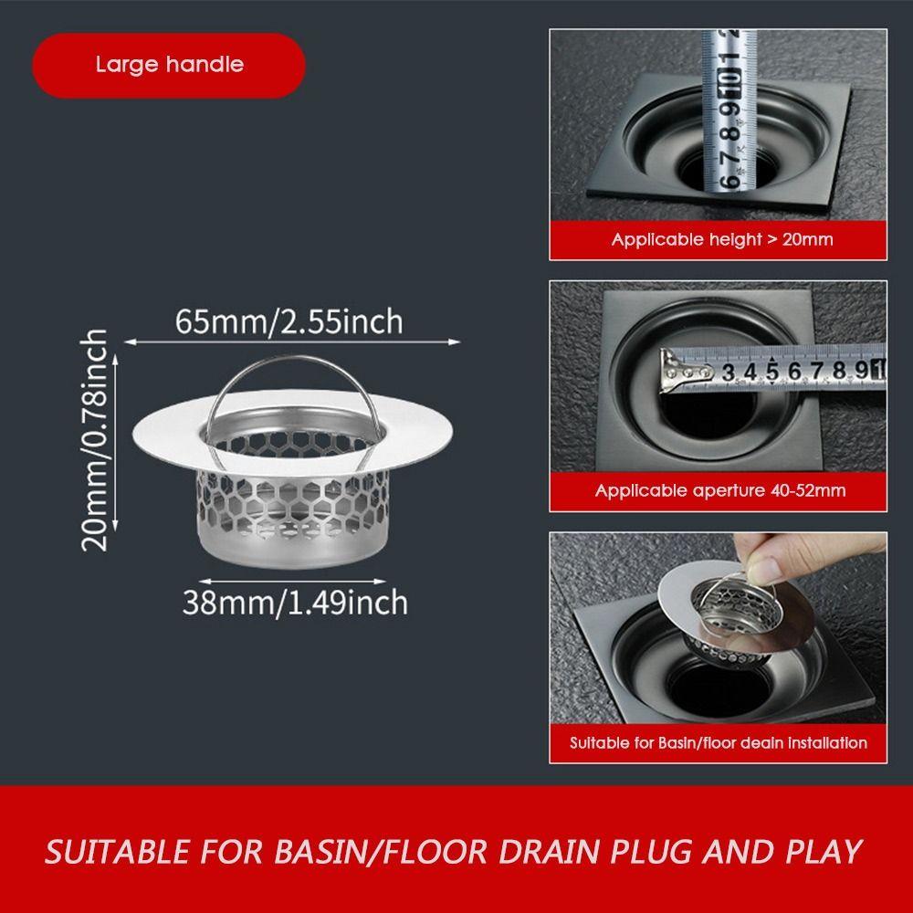 Bathroom Floor Drain Strainer Stainless Steel Sink Anti-clog Filter Mesh Basket Bathroom Hair Catcher Waste Drainer Sink Straine
