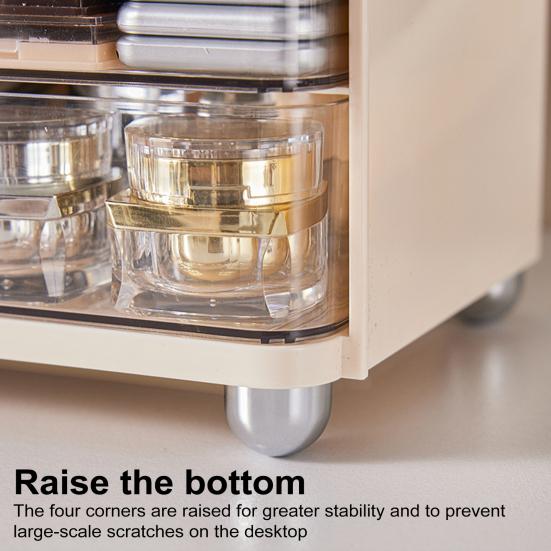 Makeup Organizer with Double Drawers Large Capacity Cosmetic Storage Box Bathroom Countertop Organizer