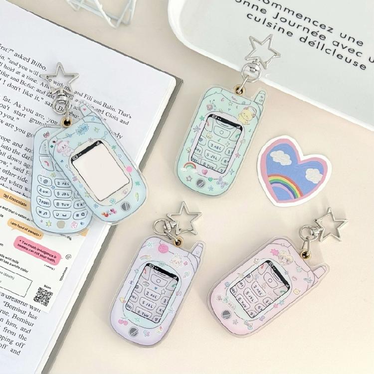 Star Shape Keyring Magnetic Photo Card Holder for Kids Student Unique Keyring