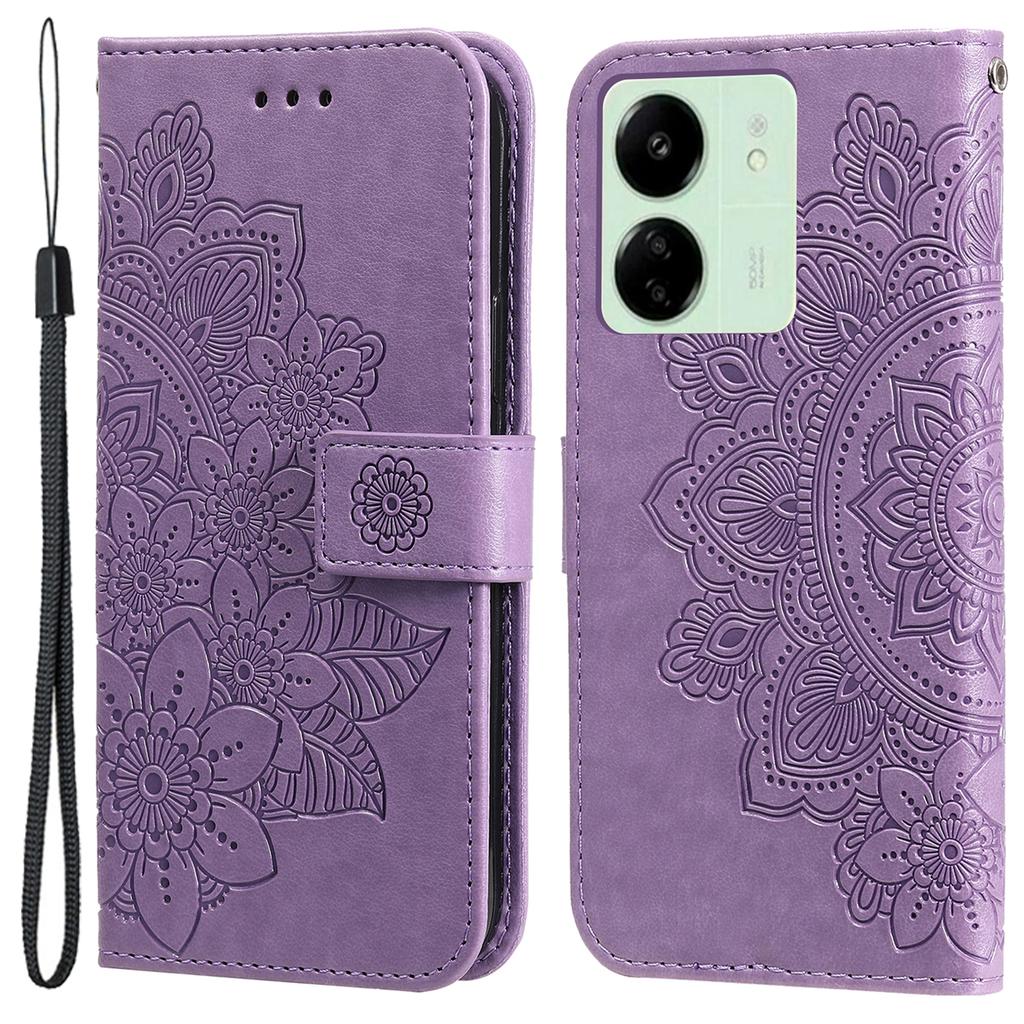 For Xiaomi Redmi 13C 4G/5G/13R 5G/Poco M6 5G/Poco C65 4G Case Floral Pattern PU Leather Wallet Stand Phone Cover
