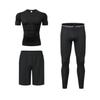 Men's Quick-Dry Sports Suit: Tight-Fitting Running & Basketball Three-Piece Set (Breathable Long Sleeve Top & Pants)