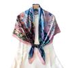 Tencel Cotton Blended 110 * 110 Silk Scarf Chinese Square Scarf Versatile Scarf Neck Protection Scarf Spring Flower Series