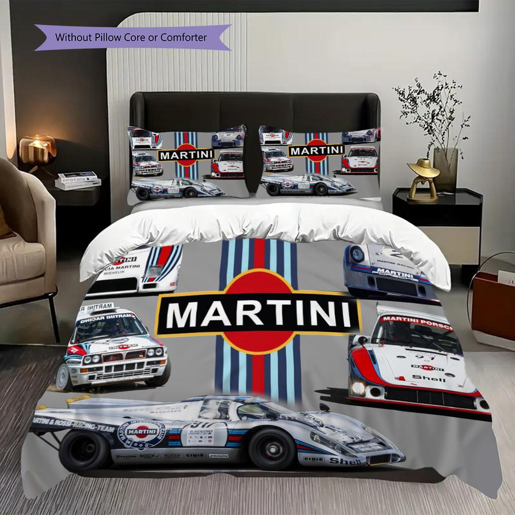 Martini Stripes Elegance Three-piece set (1 * duvet cover + 2 * pillowcase, without core) 2D Flat Christmas birthday gift Duvet cover and pillowcase