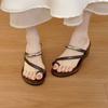 Small slope heel silver slippers women's summer wear new French toe sandals with skirt height-increasing holiday slippers