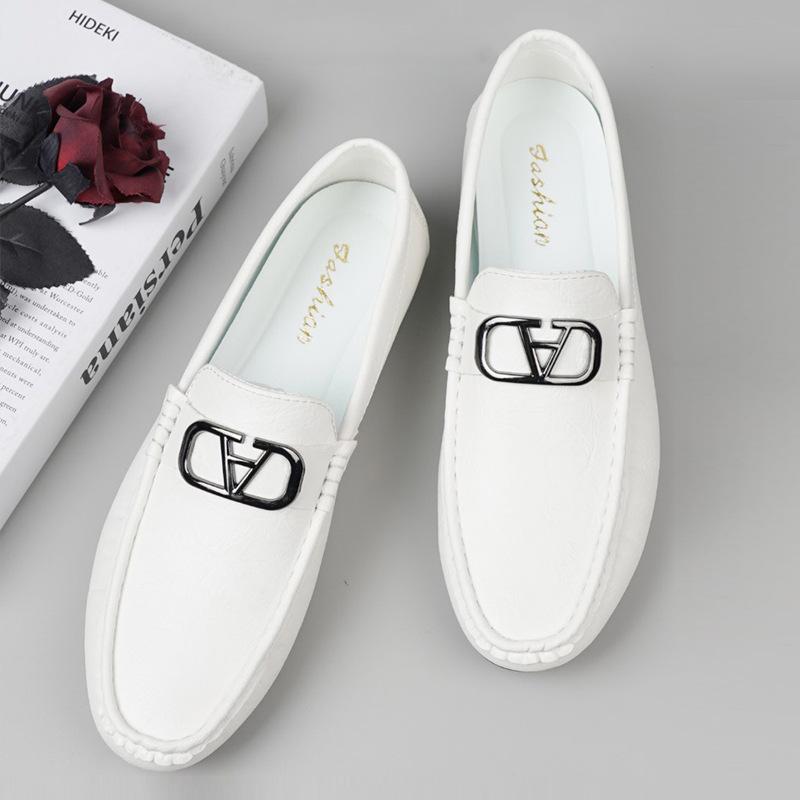 

Doudou shoes men s new autumn lazy men s casual loafers leather shoes business foot cover light one piece 44