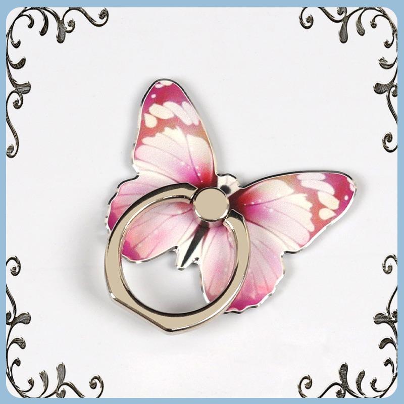 Mobile Phone Ring Buckle Holder Cartoon Cute Metal Desktop Creative New Painted Butterfly Mobile Phone Ring Buckle Holder
