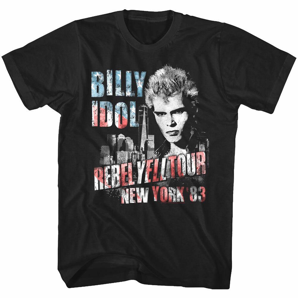 Billy Idol Rebel Yell Tour New York 1983 Mens T Shirt American Flag Punk Concert XL
