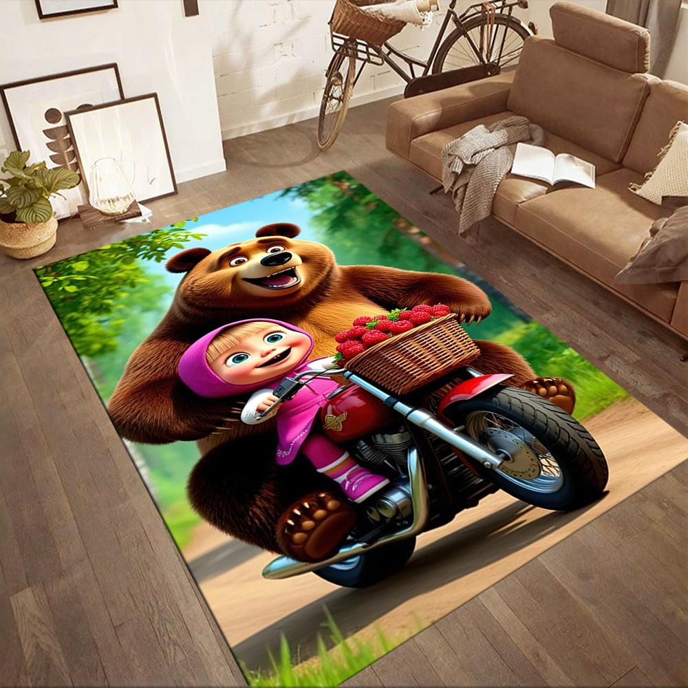 Masha Bear Carpet Suitable for Balcony Dormitory Playrooms Dining Room Anti-slip Rug Office Home Decor Wedding Party Gift