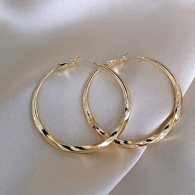 Round Arge Hollow Jewelry Gifts Vintage Elegant Style Jewelry Hoop Earrings For Women Fashion  Accessories
