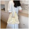 Casual Hollow Out Knitted Tote Bag Women's Summer Fashi Basket Weave Large Capacity Single Shoulder Bag for Daily Use