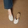 Krazing Pot SheepSkin Mules Round Toe Size 42 Low Heels Slip on Light Shoes Increased Hollow Style Pumps