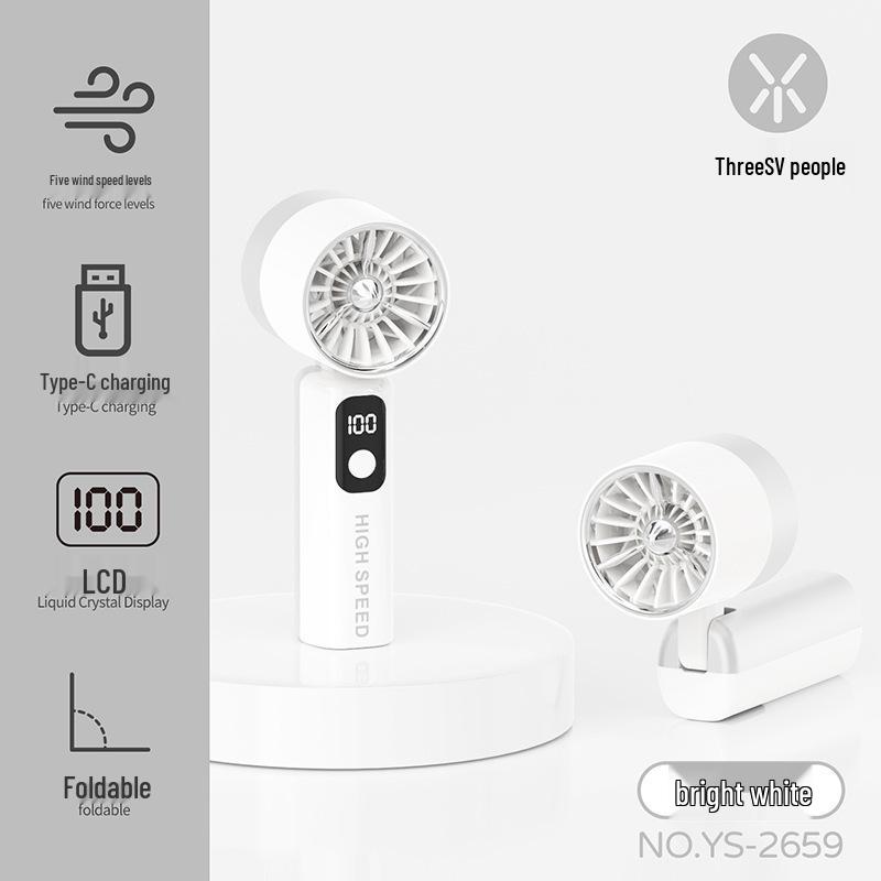 

High-Speed Turbo Digital Display 5-Speed Portable Handheld Fan for Outdoor and Desktop Use Wholesale/Export/Cross-Border