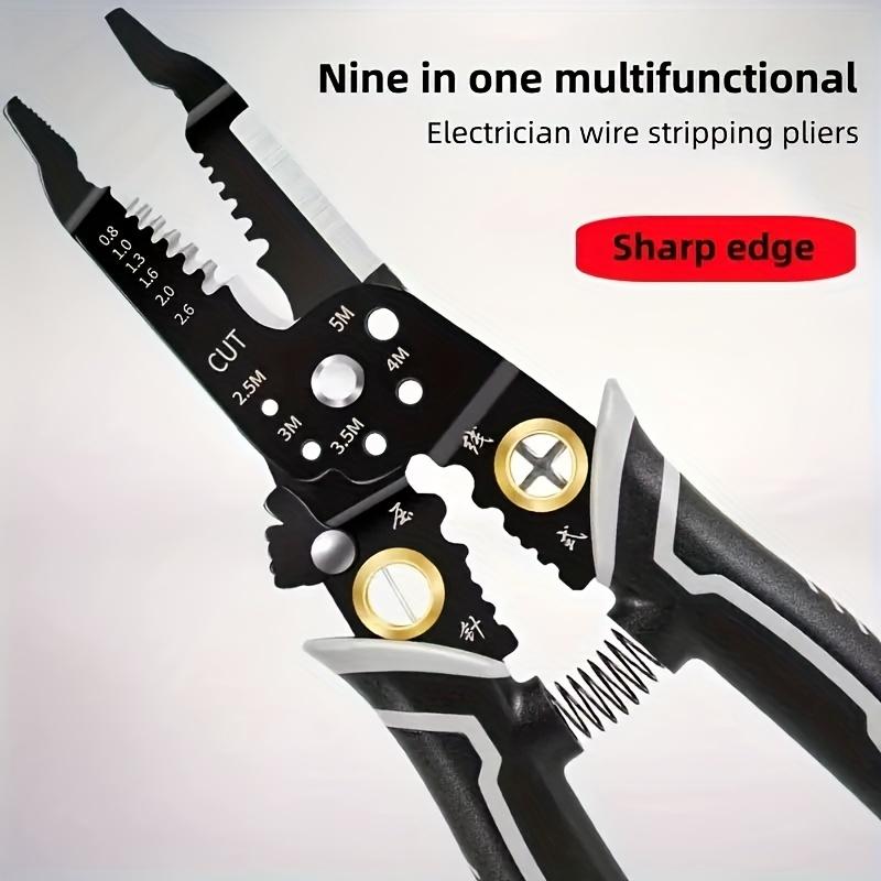 9-in-1 Multi-functional Broken Wire Stripper, Electrician Special Section Split Wire Winding Wire Cutter Wire Stripping Skin